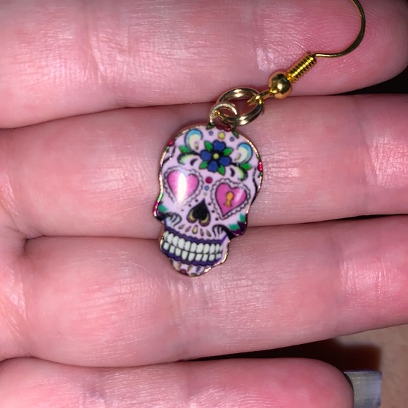 🖤🖤🖤Sugar skull earrings 🕷Halloween - Picture 4 of 5